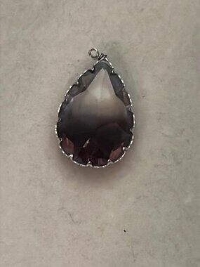 Purple Ombre Faceted Teardrop Pendant